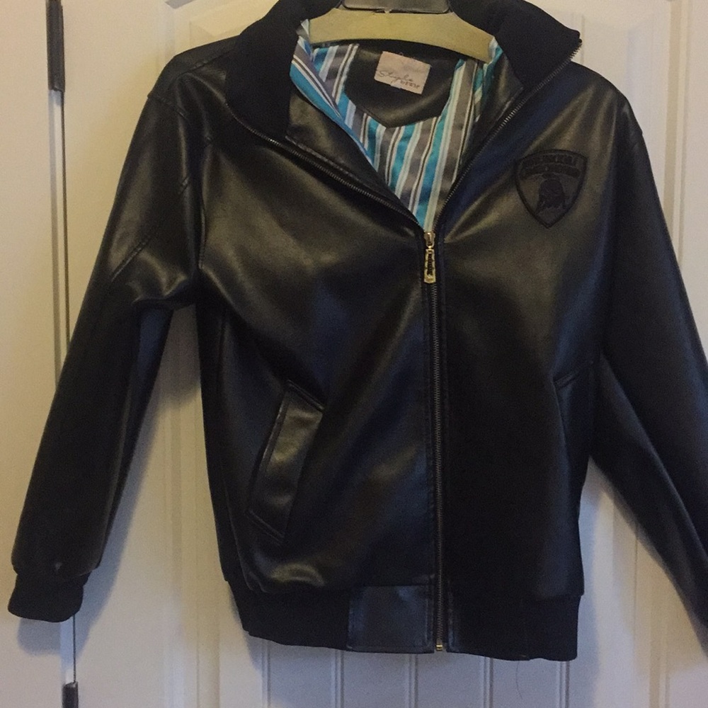 EMW  Lamborghini Black faux leather jacket  Size L
